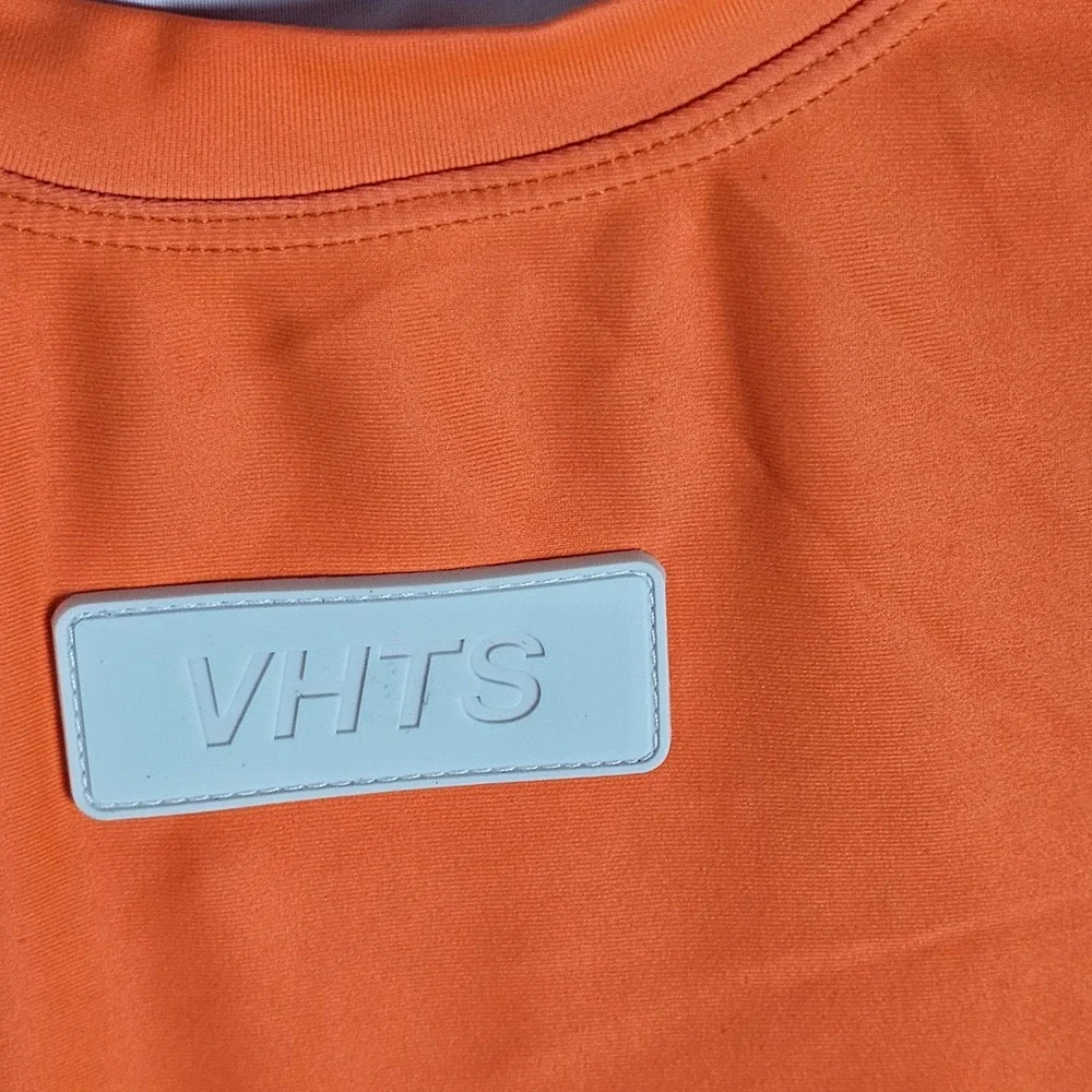 VHTS Rash Guard Mens S Orange Very Hard To Submit BJJ MMA Grappling Compression